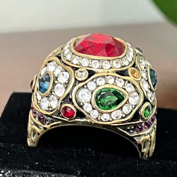 Heidi Daus “Wait No More” Swarovski Crystals size 12 ring EUC - Picture 1 of 9